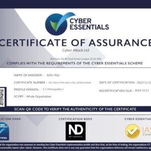 Cyber Essentials Verified Self-Assessment